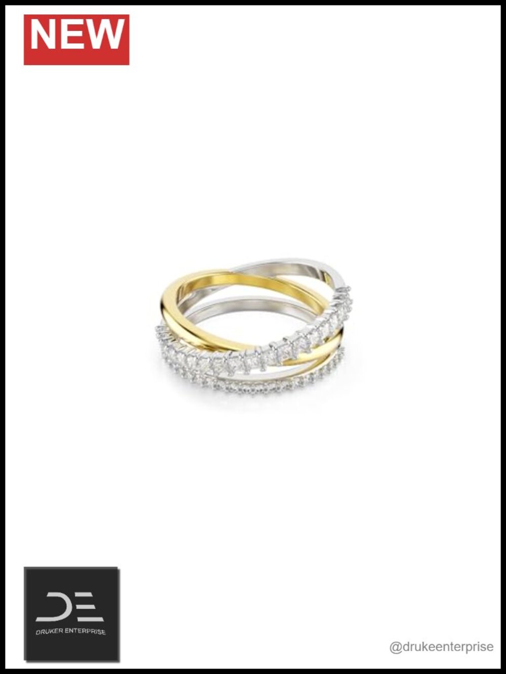 Swarovski Zirconia Hyperbola Twist Ring Size 8 Cocktail Ring